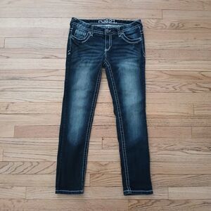 Rue 21 Women's Low Rise Skinny Denim Dark Blue Jeans 5/6 Short